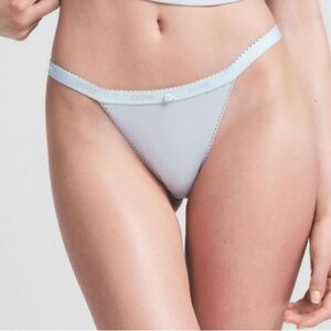 ☁️ RARE SKIMS Logo Picot String Bikini • Zen Blue • S •NWOT